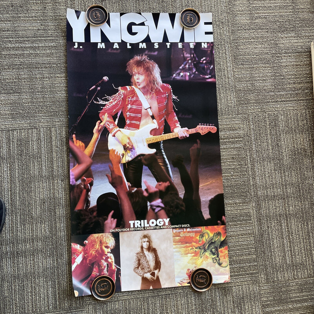 #170 YNGWIE MALMSTEEN 21 x 39” 1986 Original Trilogy Record Store promo poster0