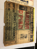 EXTREMELY RARE 1929 Pedro Amador Vs. D’Punay boxing poster onsite only one known0