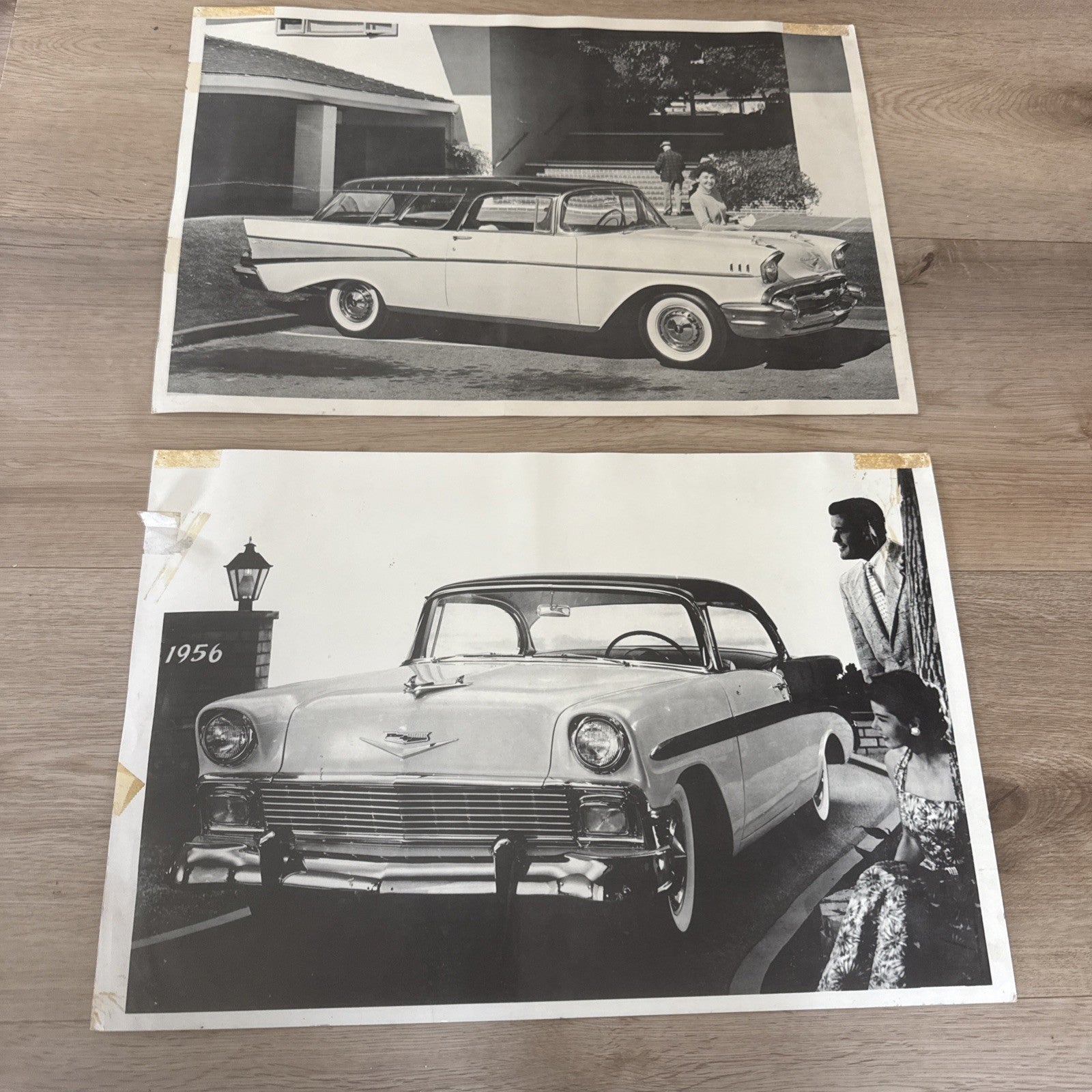 2 Original 1956 Chevy Car Official Dealership Promo Photographs0