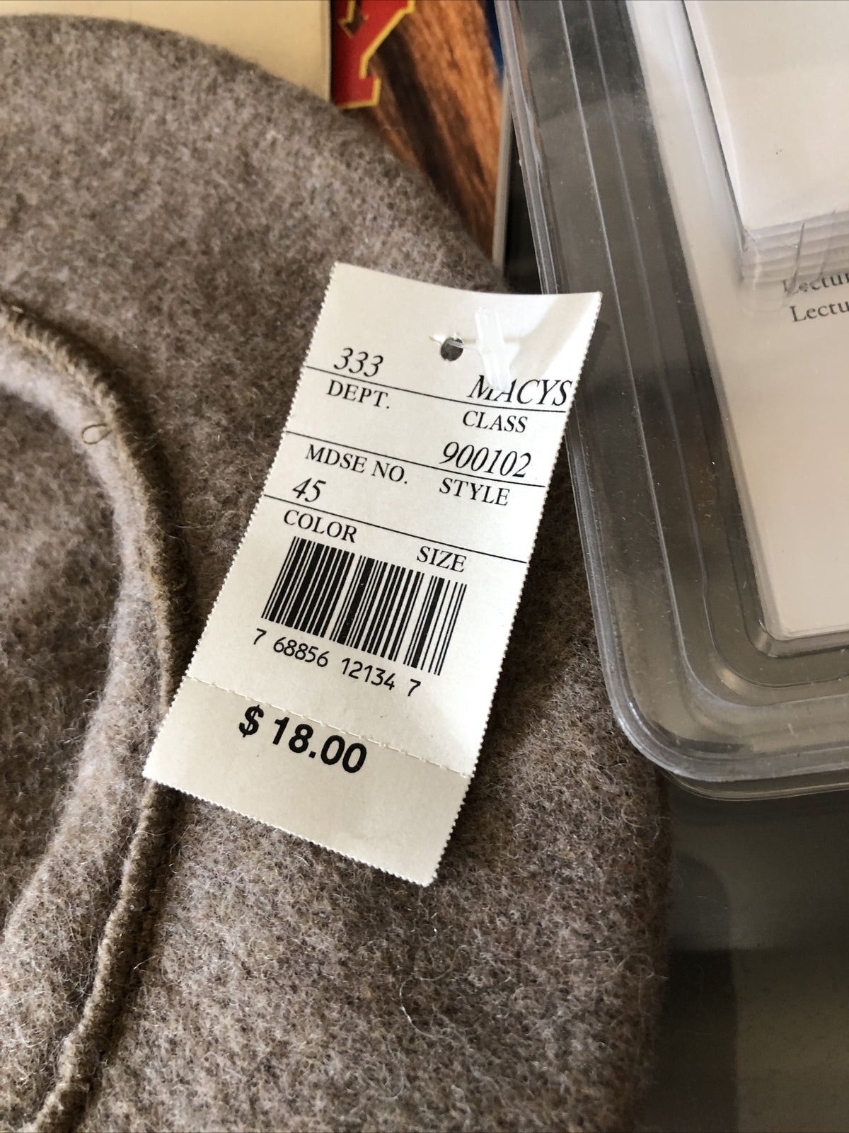 Gray Or Beige wool beret small Macy’s NWT2