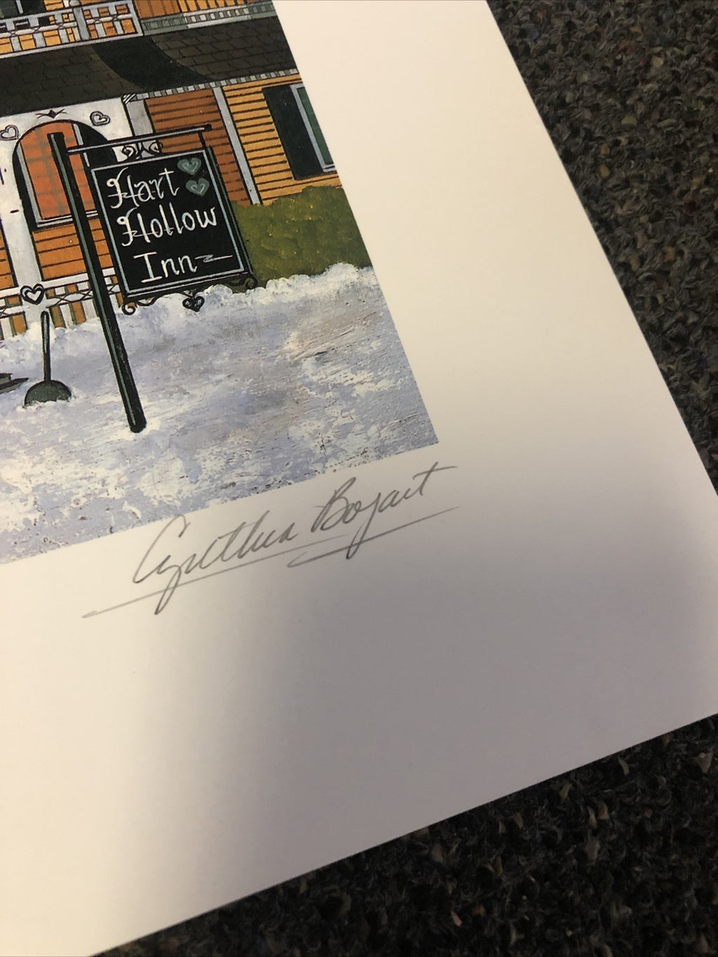 Cynthia Bogart hand signed print folk art 28.5”x22”1
