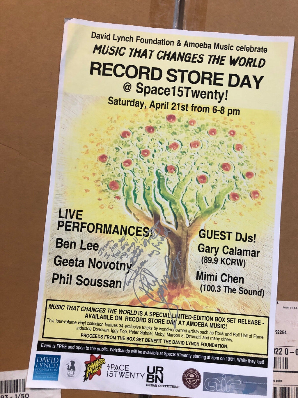 David Lynch 2021 poster- Geeta Novotny Phil Soussan Ben Lee Autographed ;Amoeba0