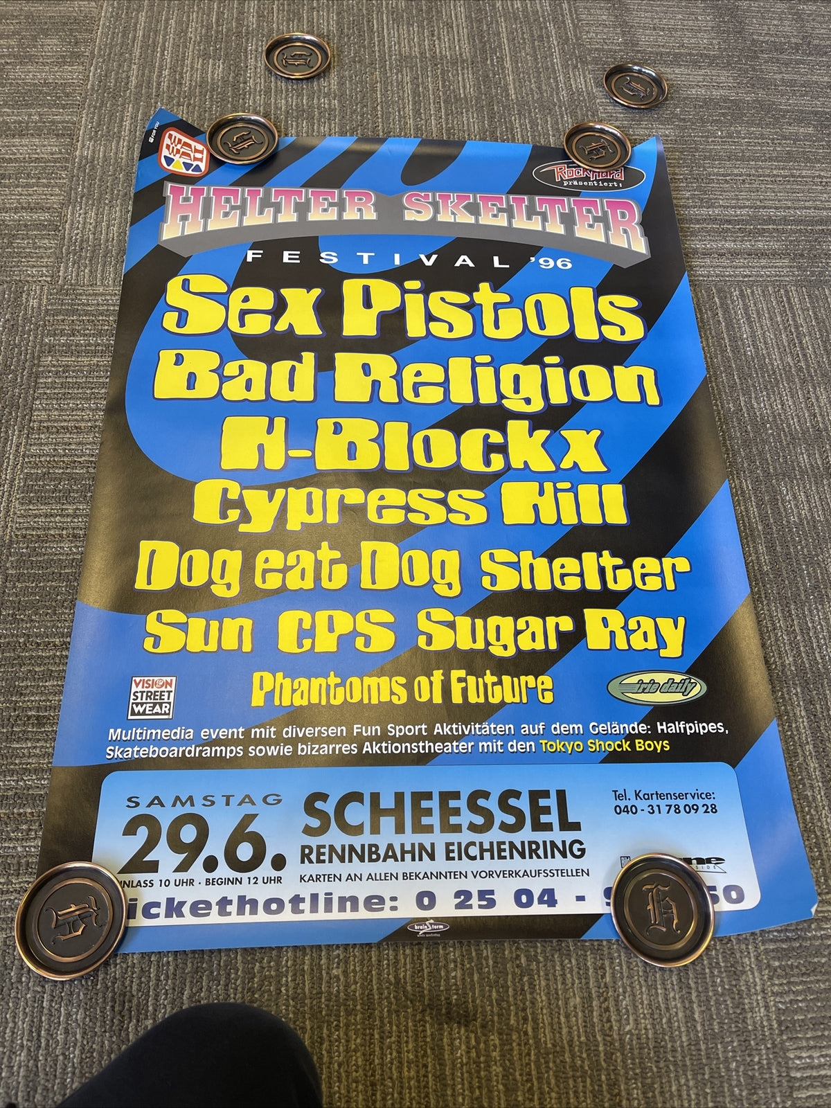 #4 1996 Helter Skelter Festival Poster  Sex Pistols Cypress Hill Concert Poster0