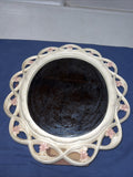 Vintage White Syroco Wood Oval Mirror Syracuse NY 15.5”0