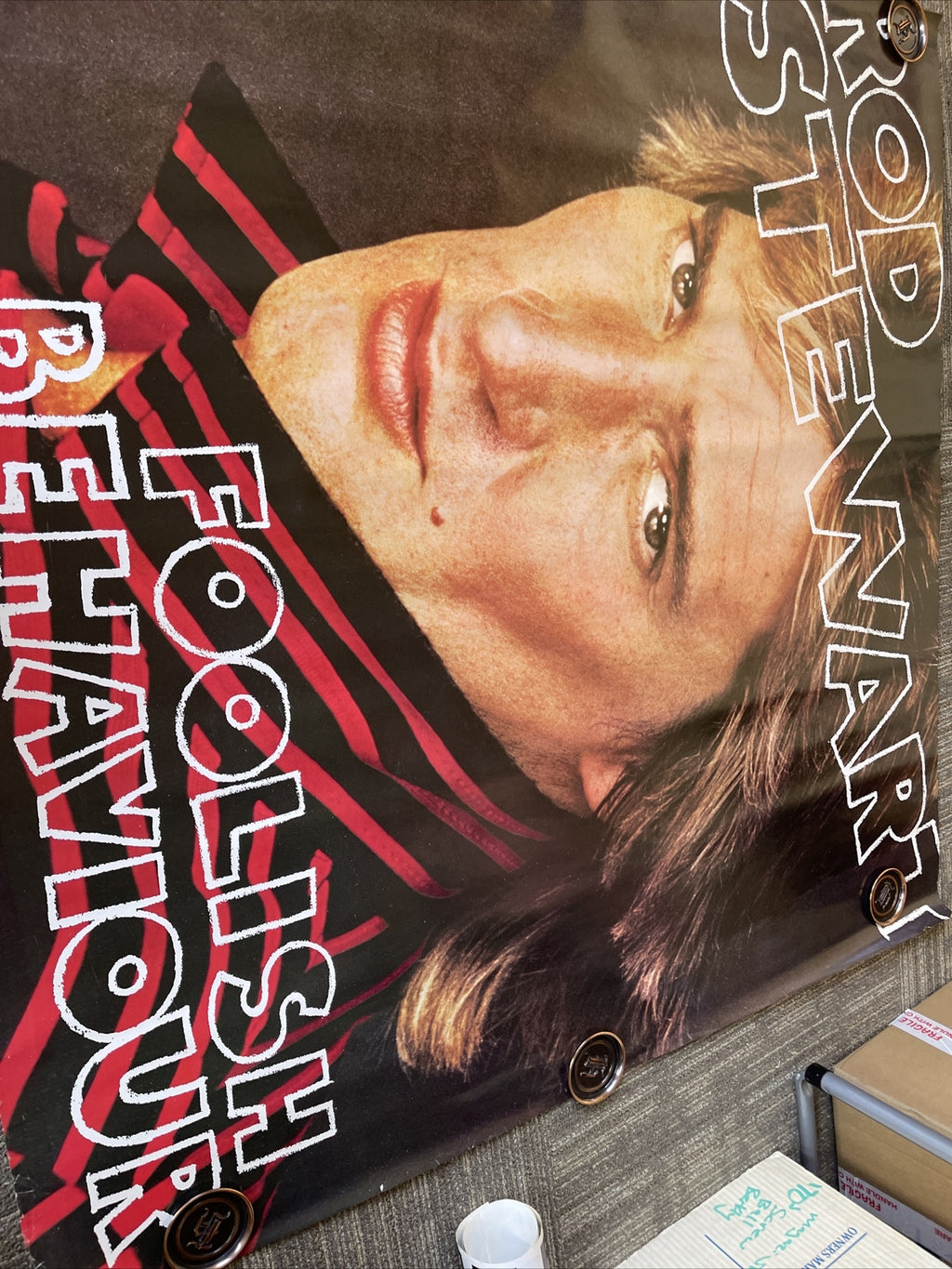 #198 Rod Stewart 1980 Foolish Behaviour Original Subway Promo Poster 48”8