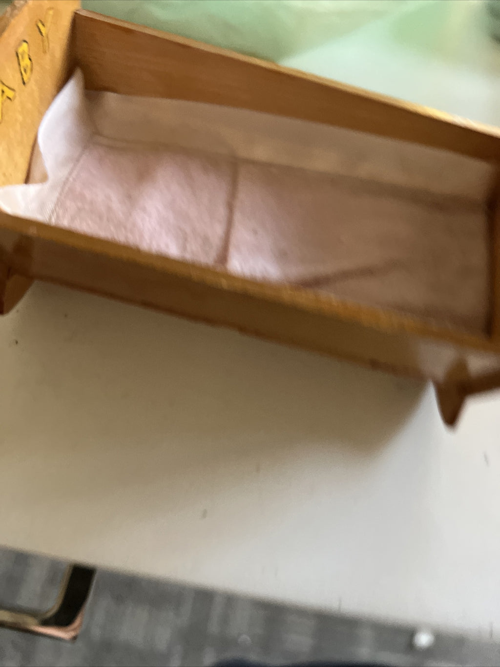 4” Vintage Bisque Baby in Maple Baby Rocker5
