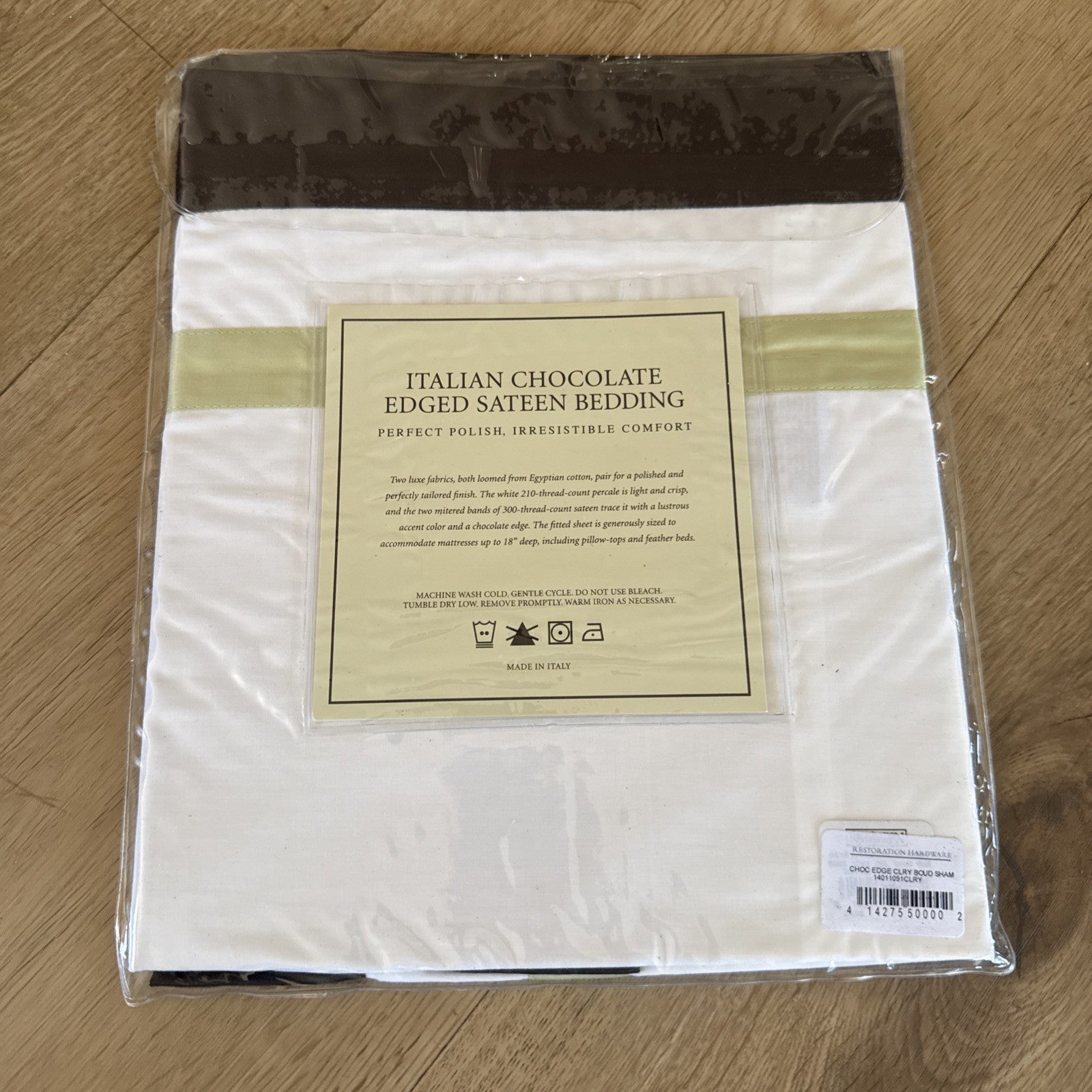 Restoration Hardware Italian Chocolate Edged Sateen - BOUDOIR Pillow Shams 12x187