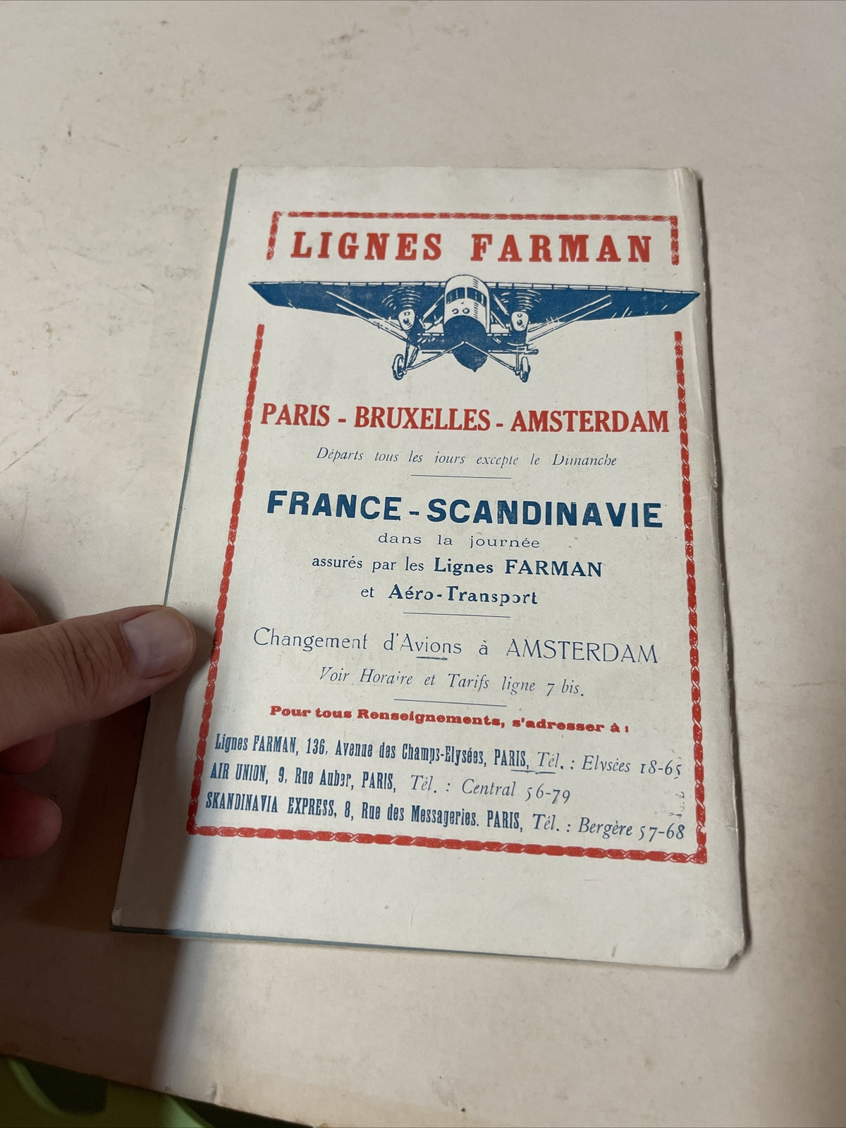 KLM Sabena Imperial Air Union 1926 AIRLINE TIMETABLE SCHEDULE Brochure flight2