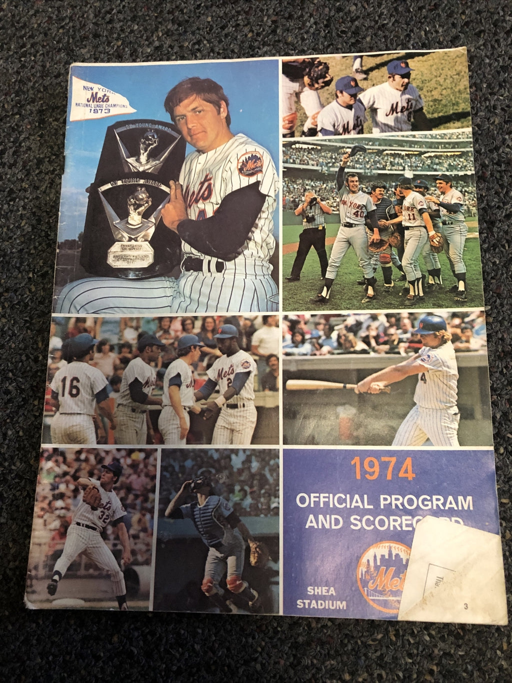 Lot Of 3 New York Mets 1974 Official Program And Scorecard1
