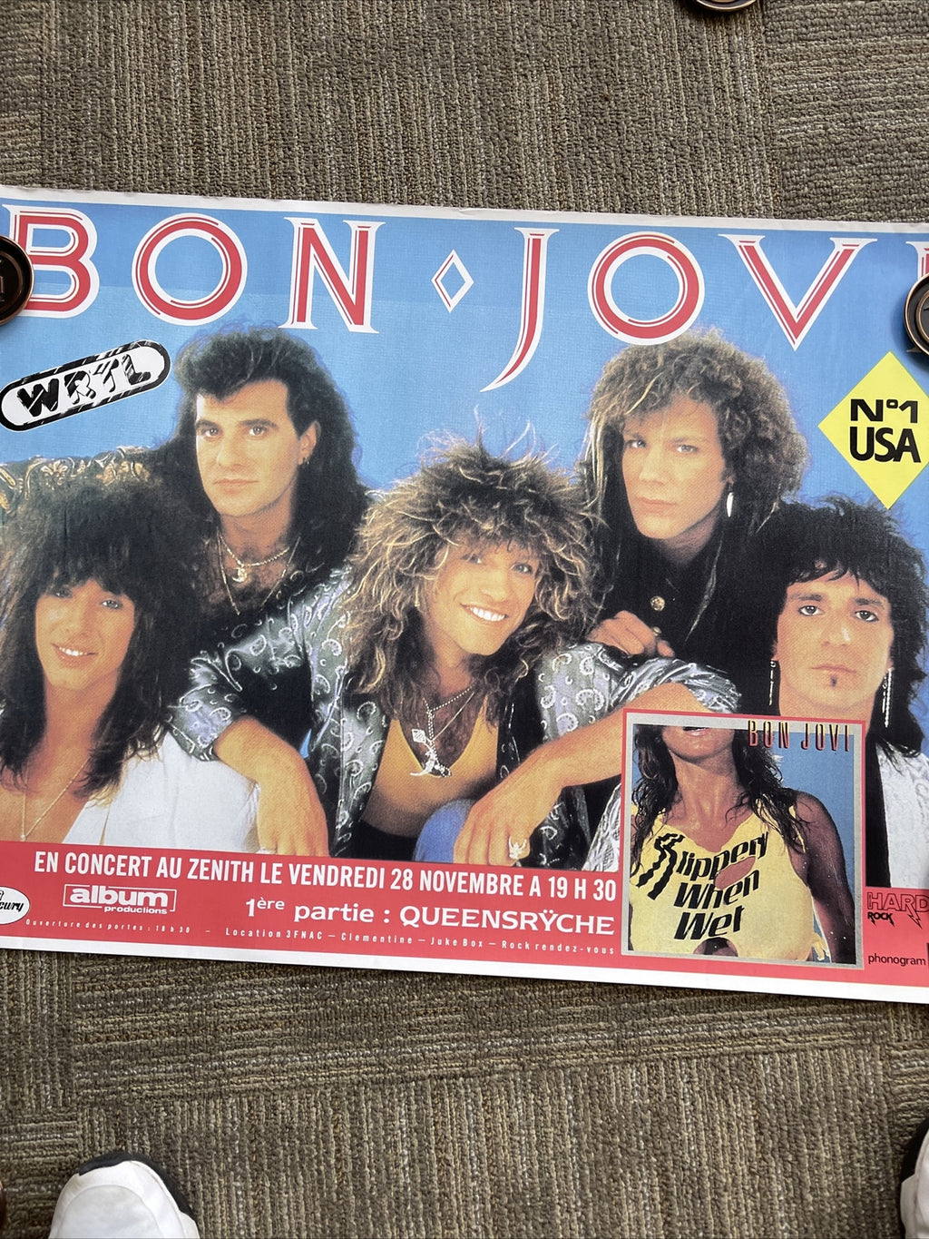 #29 1986 Jon Bon Jovi  Slippery When Wet 36" x 24 Record Store Promo Poster WRTL6