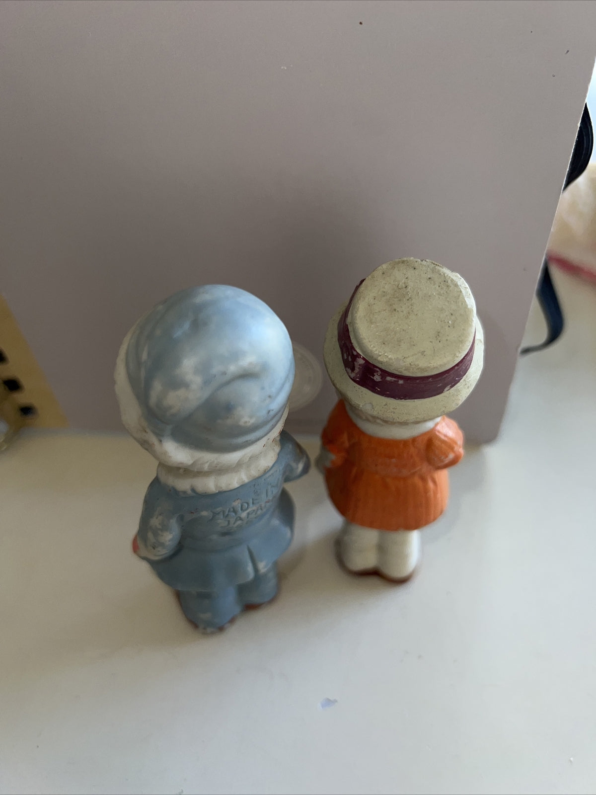 4” Vintage Pair  Boy And Girl Figurines Made In Japan Hand Painted3