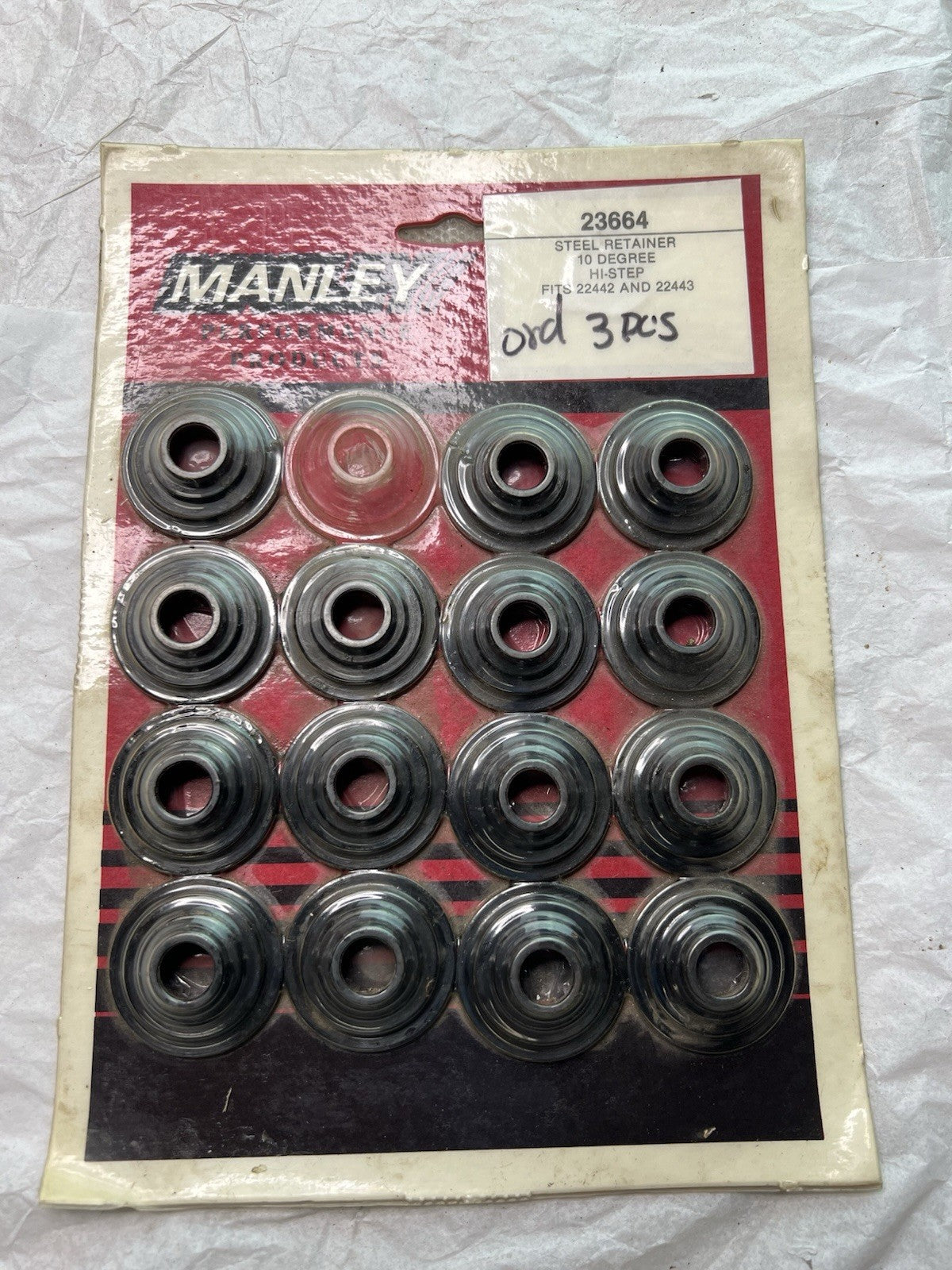 Manley 23664 Steel Retainers 10° Hi-Step for 22442/22443 – Set of 150