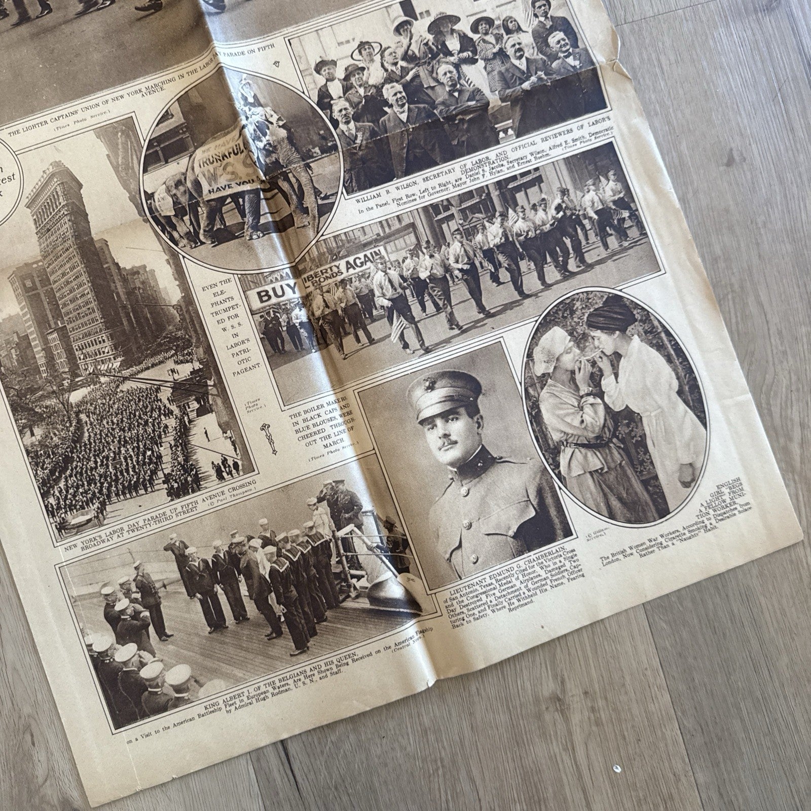 1919 antique NEW YORK TIMES rotogravure PARADE WWI SHIPS ADS FASHION2