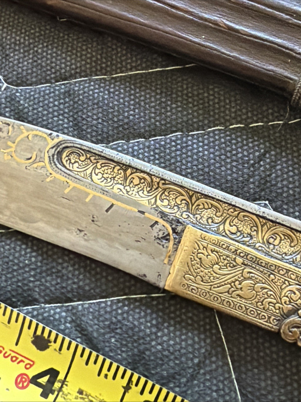 Piha Kaetta Dagger Knife Horn Brass Silver Sheath Wood Antique Sri Lanka Ceylon3
