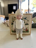 Vintage 4” Bisque Boy Figure German Doll0