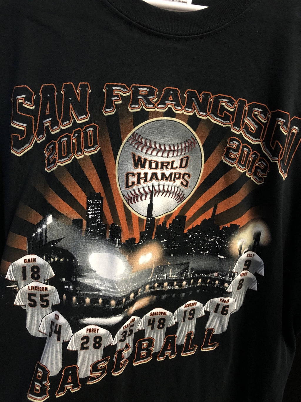 San Francisco Giants Men’s 2010, 2012 World Series Champions Shirt Size XL1