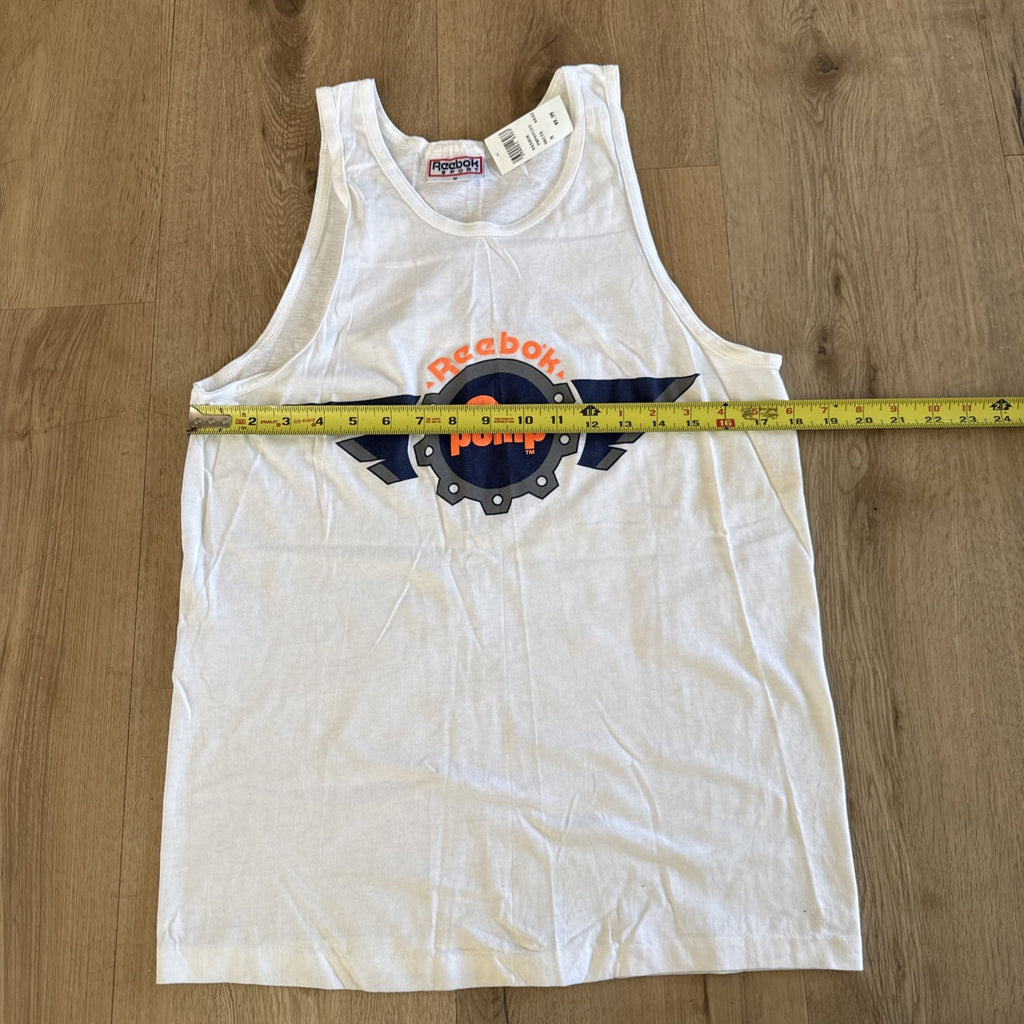 VTG 90s Reebok Sport The Pump Tank Top Single Stitch White Men’s XL5