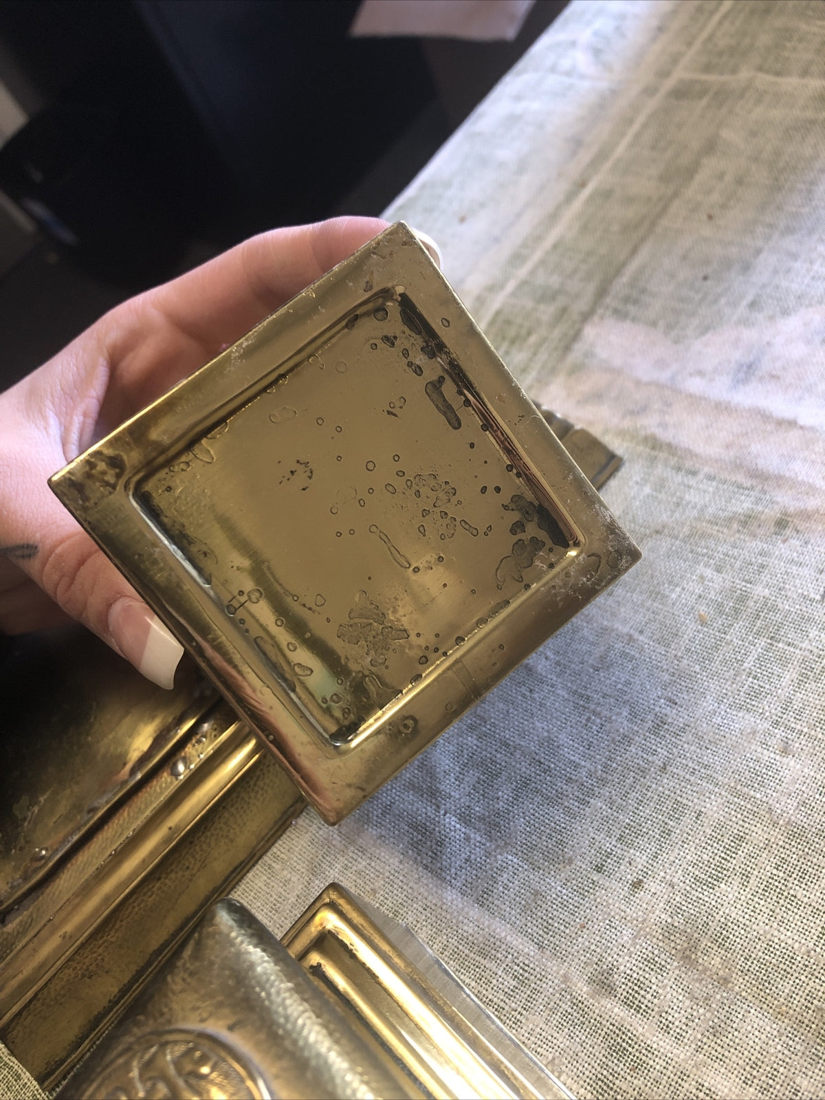 Antique Brass Finish Inkwell9