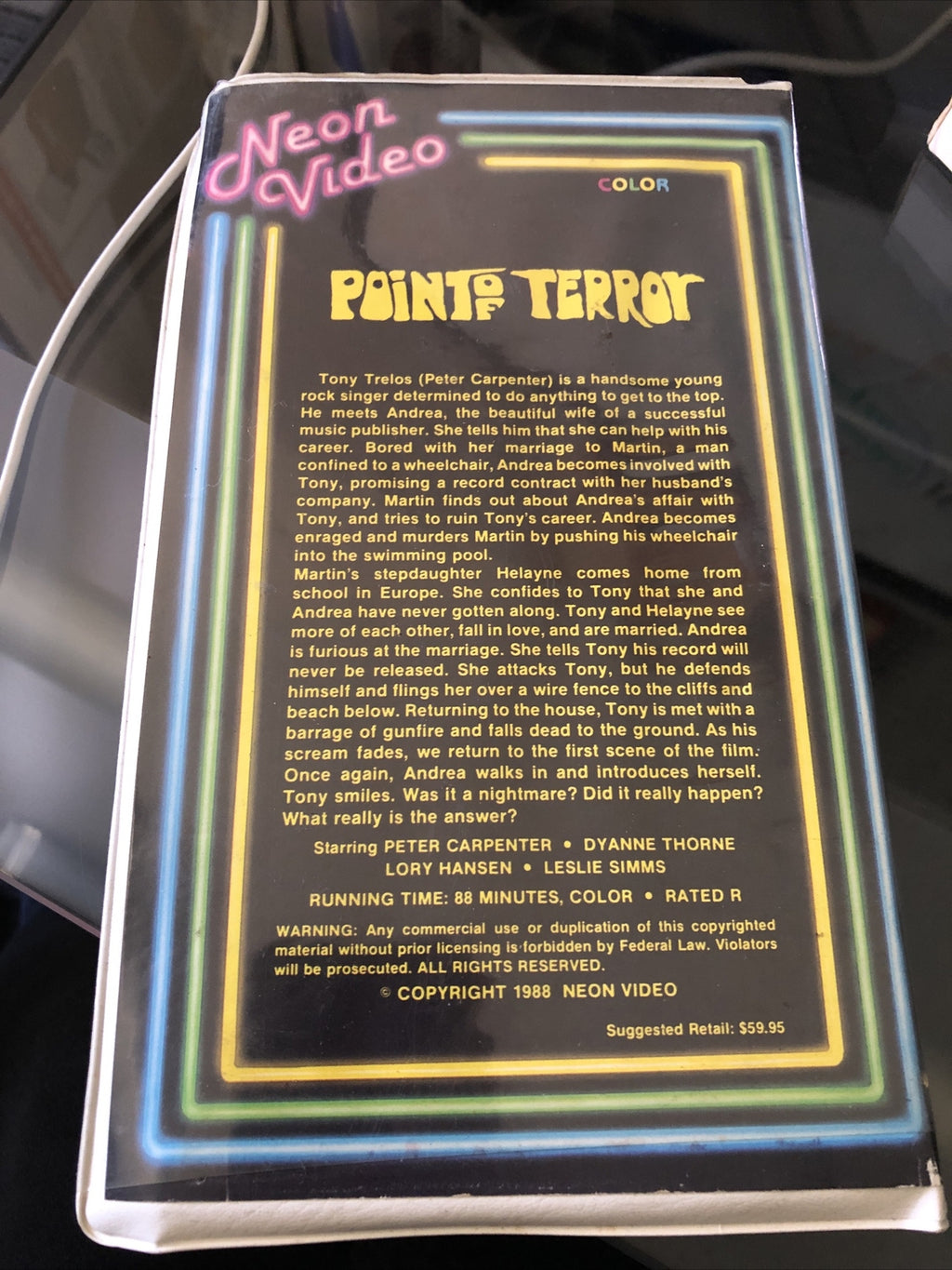 Point Of Terror Rare Neon Video Clamshell Horror VHS1