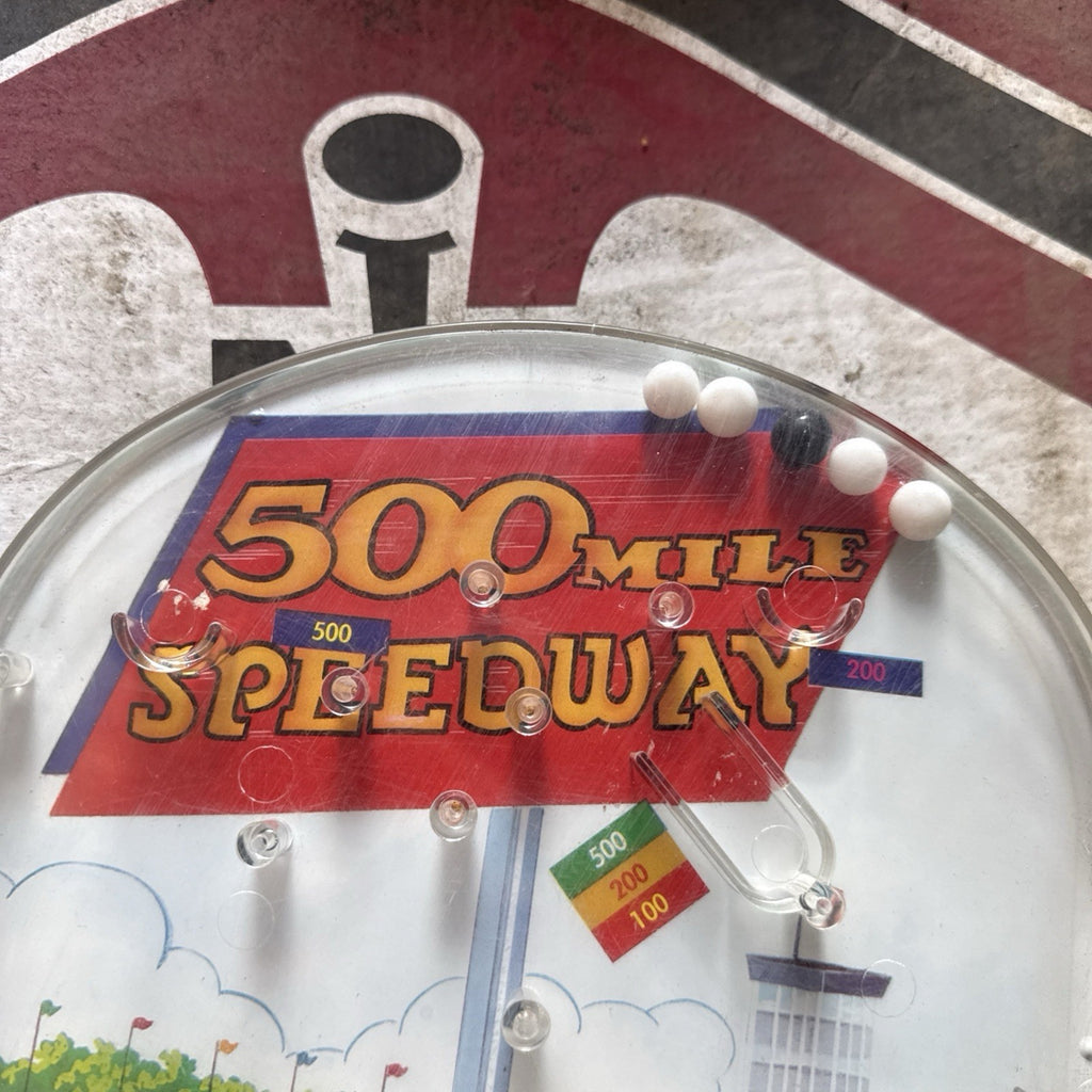 Vtg. Wolverine 500 Mile Speedway Pinball Game Works-22”x 10” Metal Race Car1