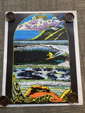 #183 SURF RIDE BLACK LIGHT VINTAGE POSTER BAR GARAGE 1976 HOLLYWOOD0