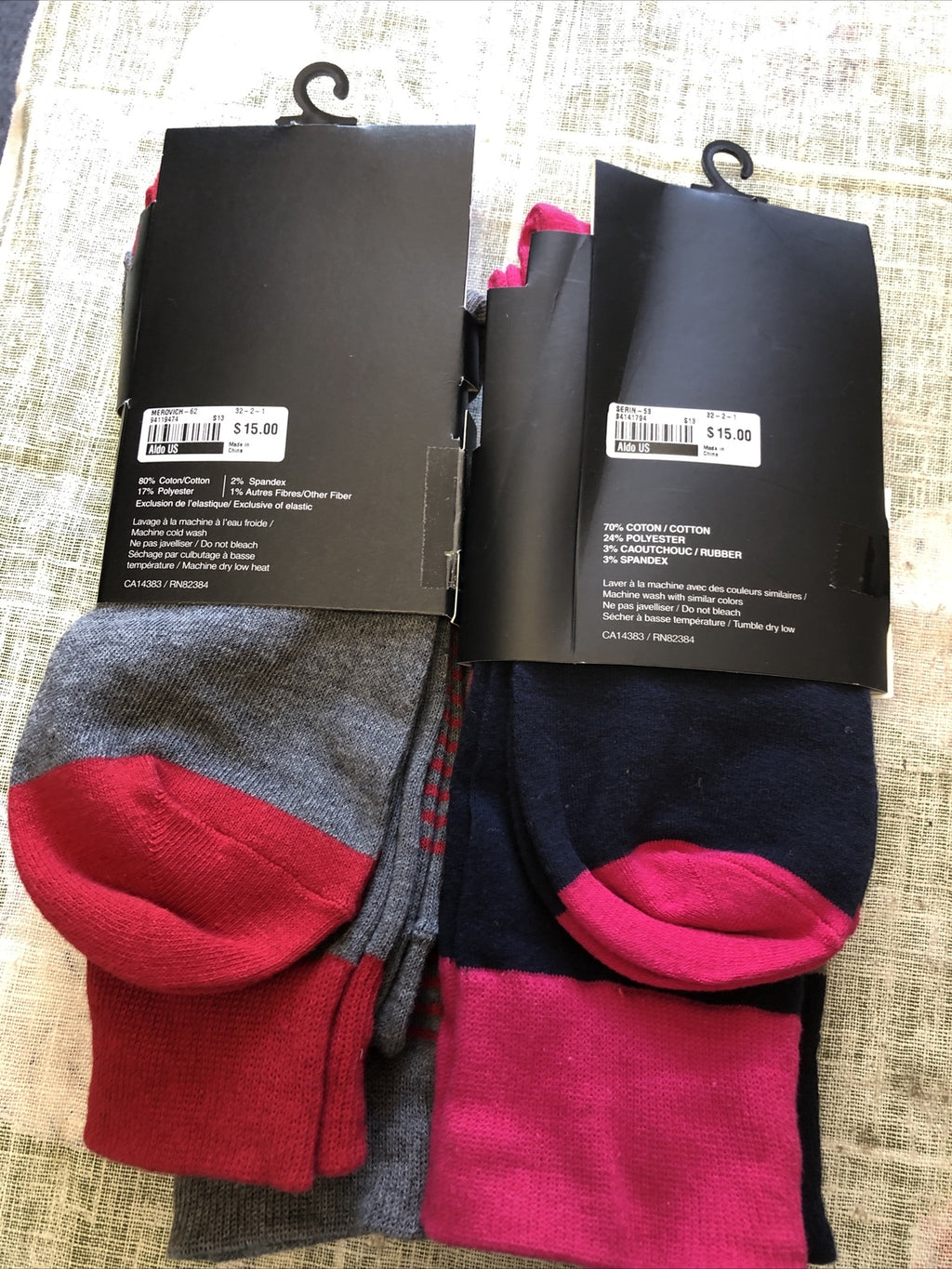 Men's ALDO Socks Bas Lot of 2 Packs - 4 Pairs Total NEW4