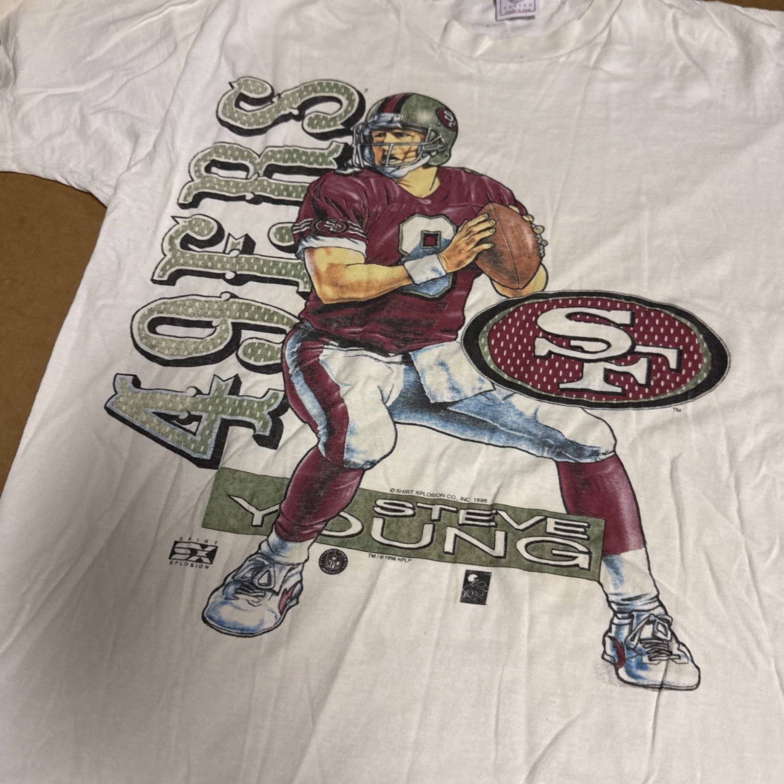 Vintage 1996 San Francisco 49ers Steve Young Pro Player NFL Football XL USA1
