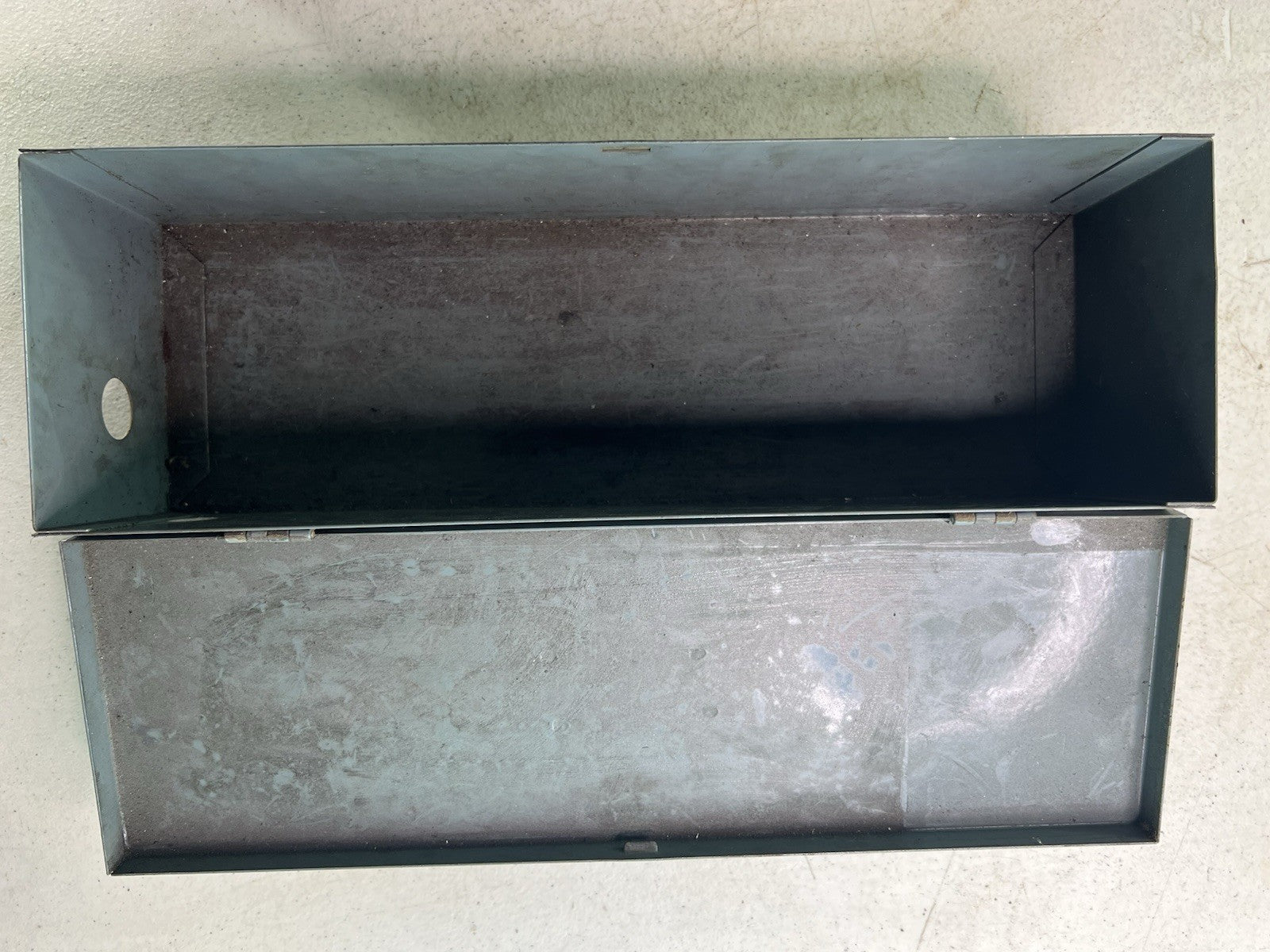 Vintage Sunnen Metal Toolbox Storage Case 13.5 “ Industrial Steel Organizer USA4
