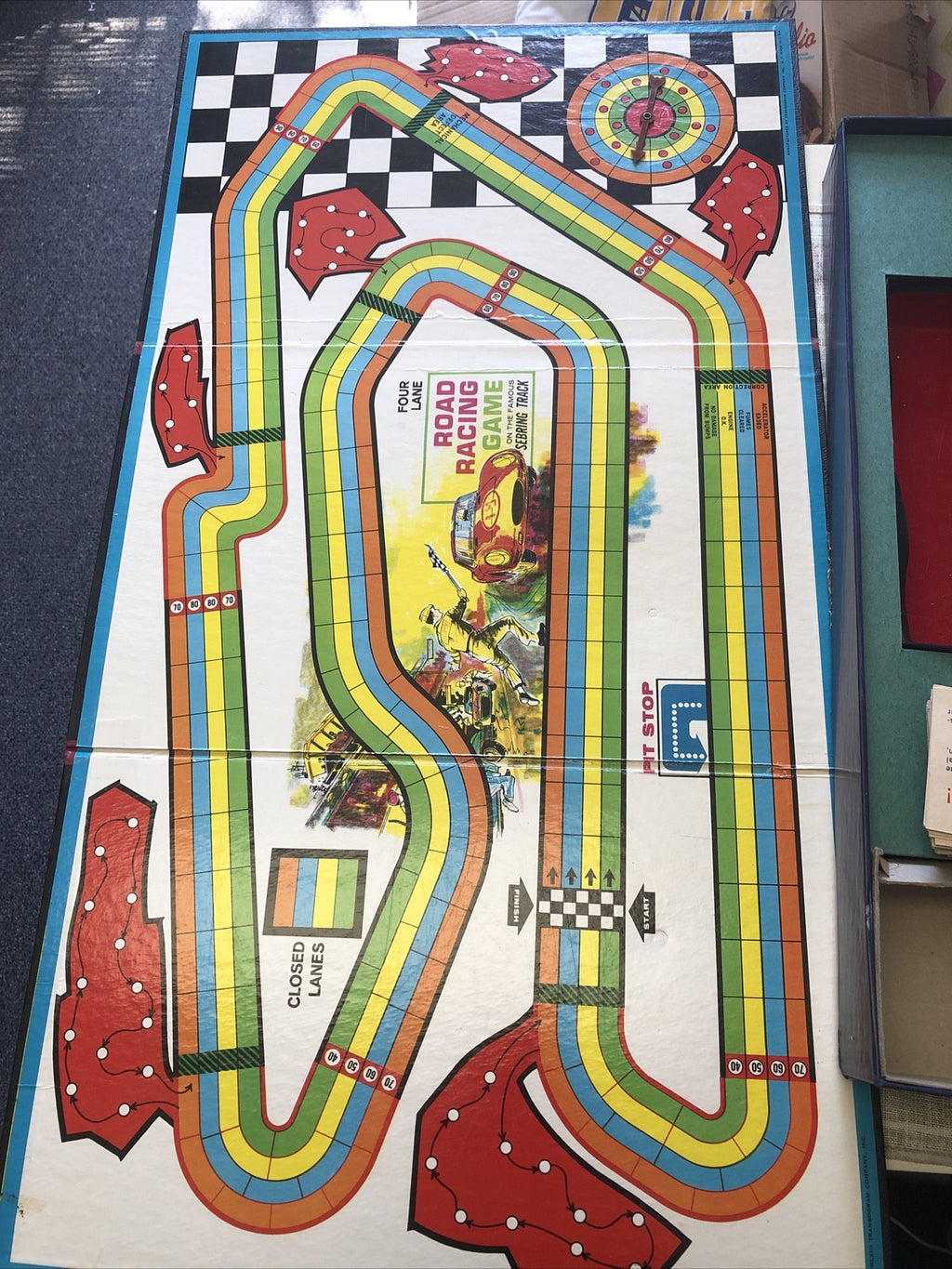 Vintage 1963 Transogram Four Lane Road Racing Game on the Famous Sebring Track1