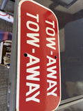 Nice Original Tow Away Porcelain Sign Zone County Sign 12” x 5.5” 1950-60s0