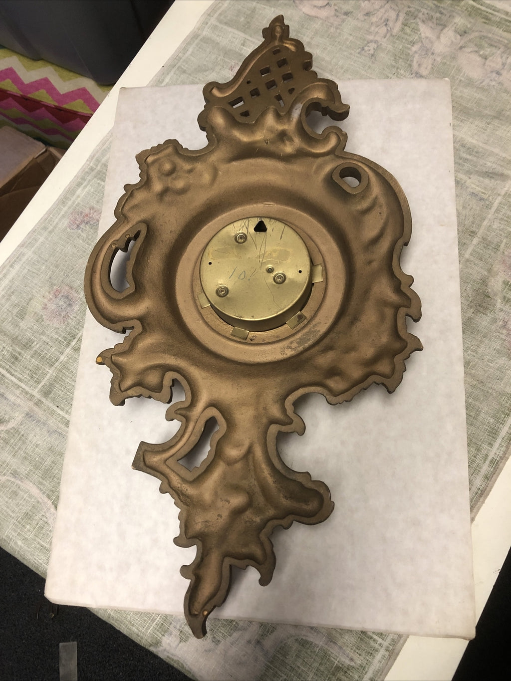 Vintage Syroco 8 Day German Wall Clock 22”x11” Not Working10