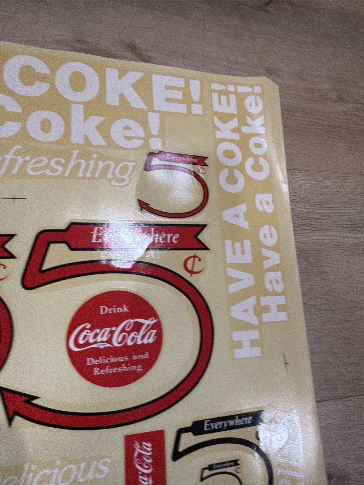Rare ORIGINAL 1950s COCA COLA! Vending Machine Decals Sticker VIVID COLORS LQQK!7