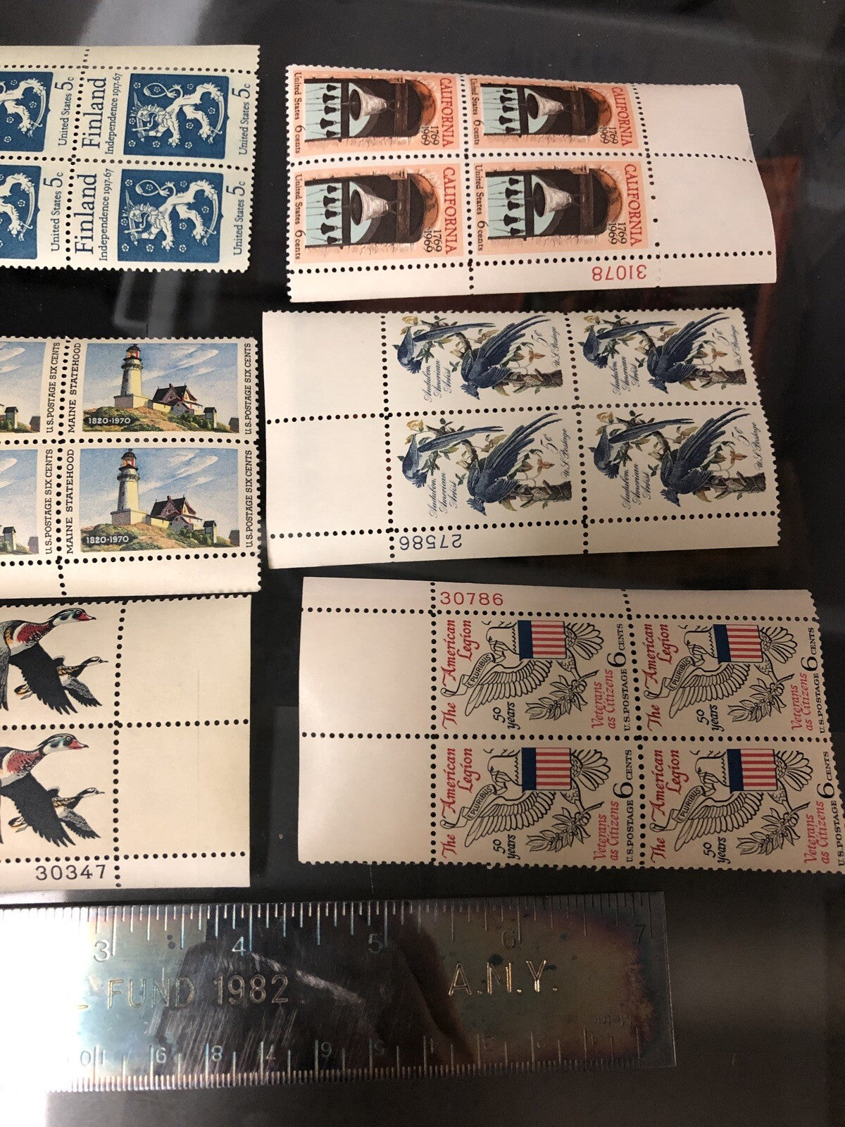 Lot Of 6 U.S. Stamps Scott 1362- Finland, American Legion, Maine 1900-Present 6c1