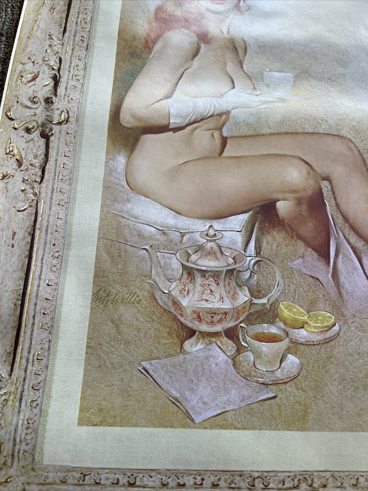 #199 Vintage Nude Poster, Pin-Up, Willis , Reno Harold’s Club Nevada 26” X 24”1