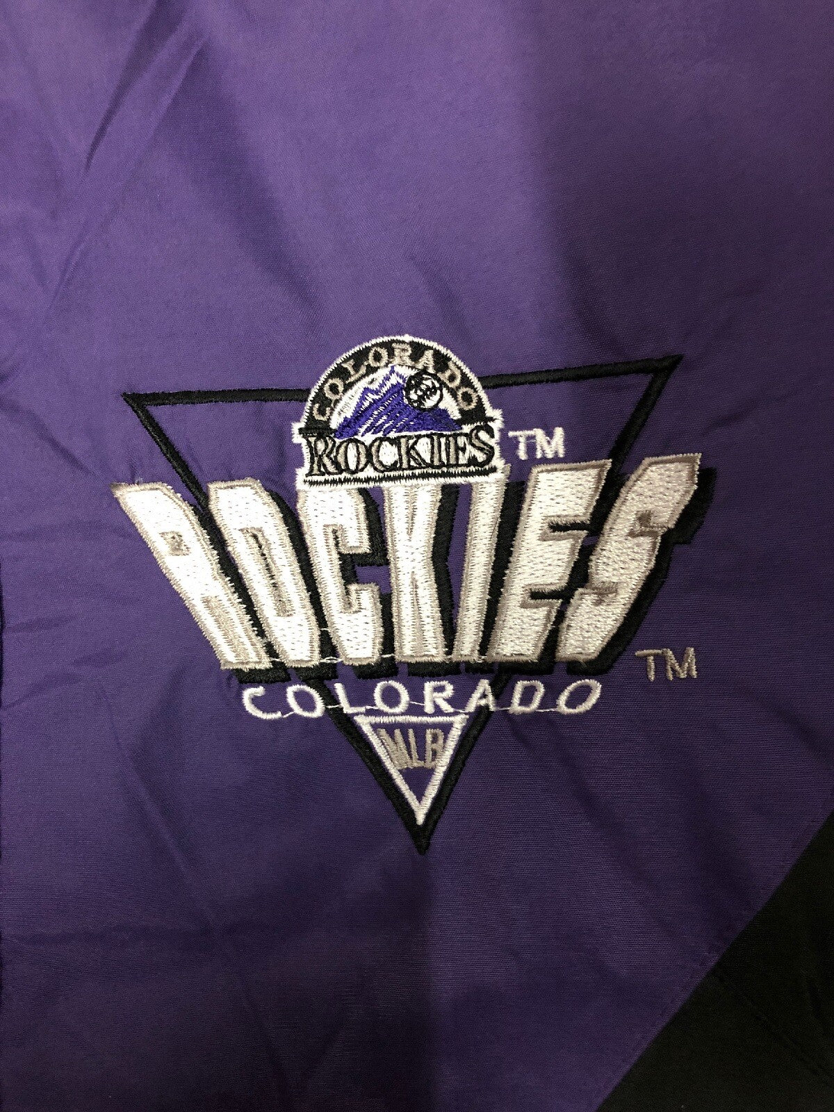VTG 90s NOS Logo 7 Colorado Rockies Zip Bottom Size L Adjustable Waist Jacket2
