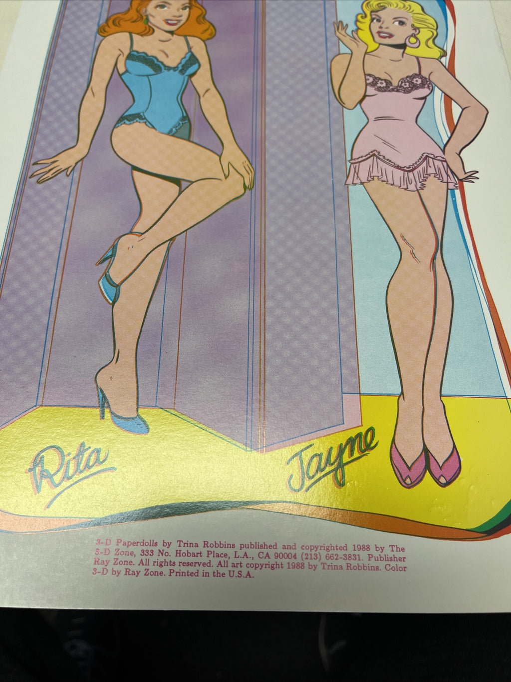 Vintage Paper Doll Hollywood 3D W Glasses/viewer By Trina Robbins 19887