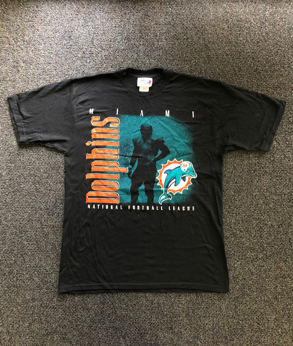 Rare 90s NOS Vintage Miami Dolphins NFL Size L Men T Shirt0