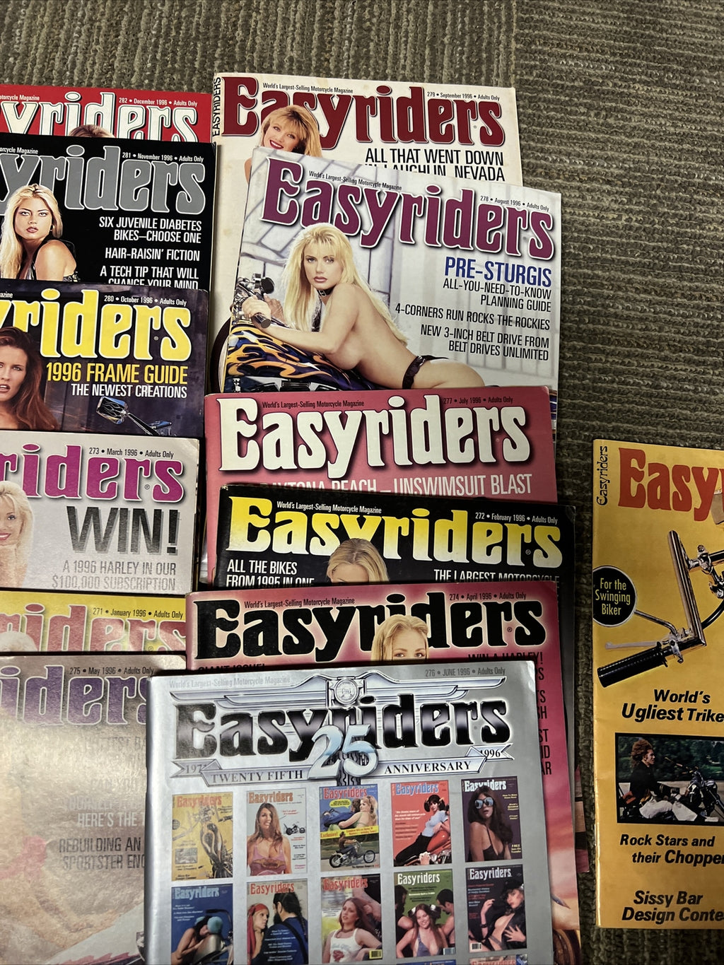 Easyriders Magazines Vintage 1996 Issues one 1971 , Lot of 133