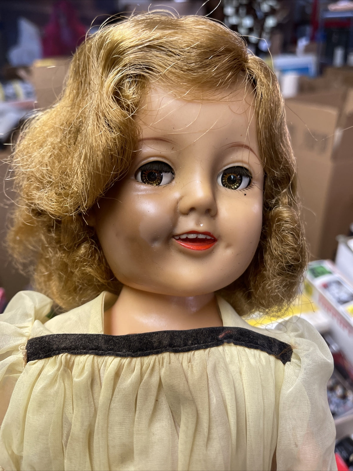 Vintage 19" Flirty Eye  Ideal Shirley Temple Doll Original Dress 19572