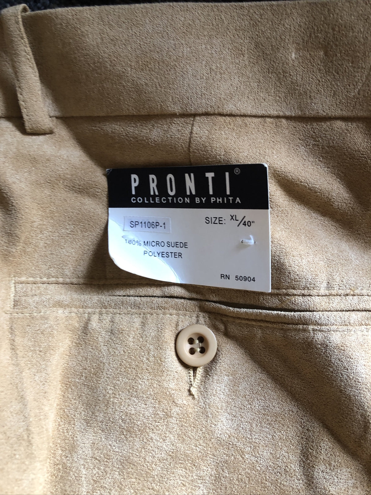 Vintage 90’s NOS Pronti Mens Beige Casual Set Sweatshirt Size L & Pants XL/40”2