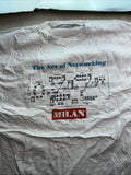 Vintage MiLAN “The Art of Networking” Tech Diagram T-Shirt XL Hanes PC TEE0