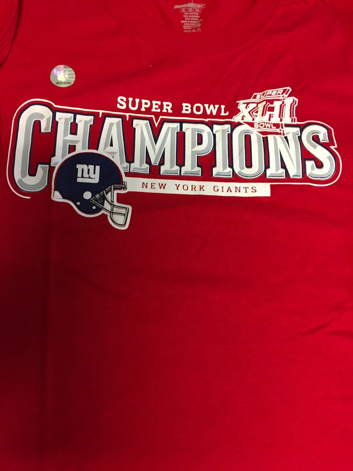 NWT NY Giants Superbowl XLII Champions NFL TEAM APPAREL T-shirt 2XL Gray 20081