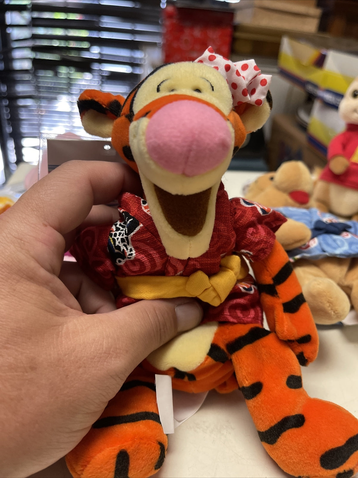 New Disney Store Japan Exclusives Bean Bag Plush Kimono Pooh, Piglet & Tigger   2