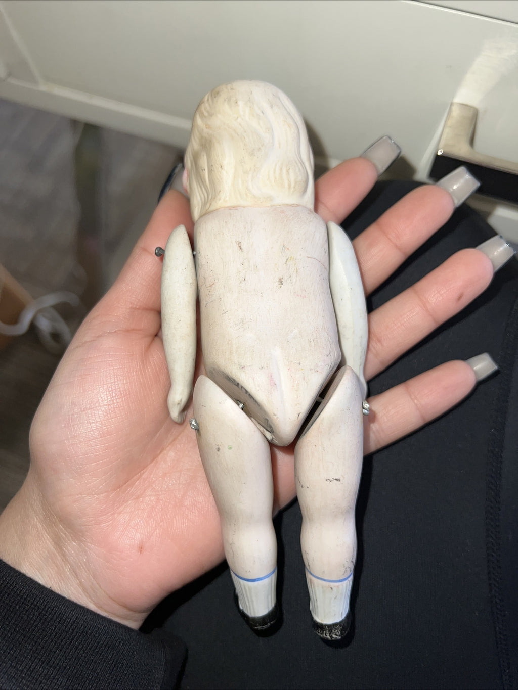 Vintage Antique All Bisque Toddler Doll Figure 6”2