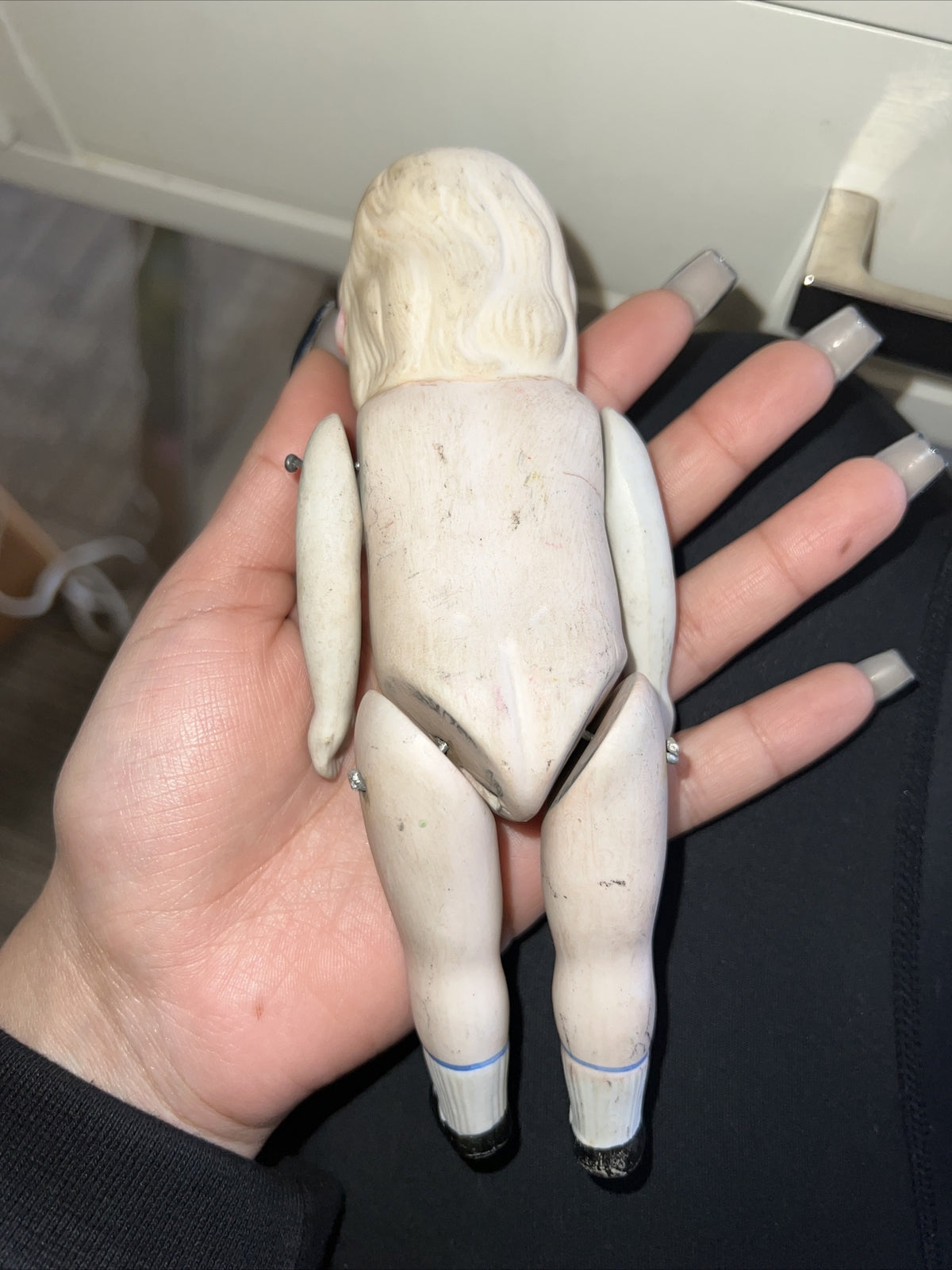 Vintage Antique All Bisque Toddler Doll Figure 6”2