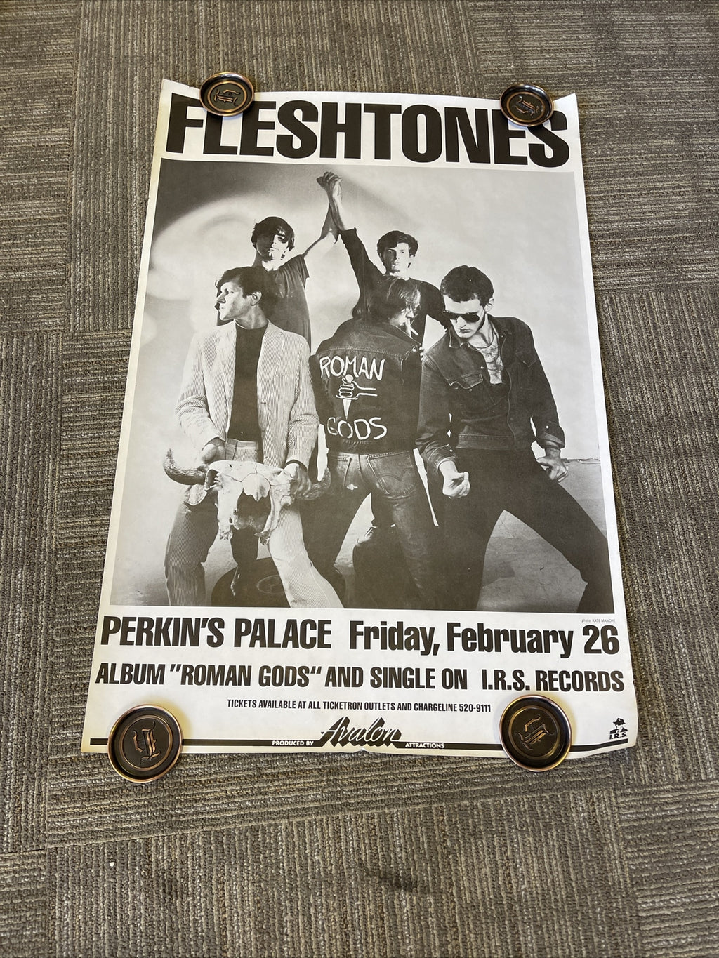 #150 1982 The Fleshtones Record Store Promo Poster Perkins Palace 24x36”0