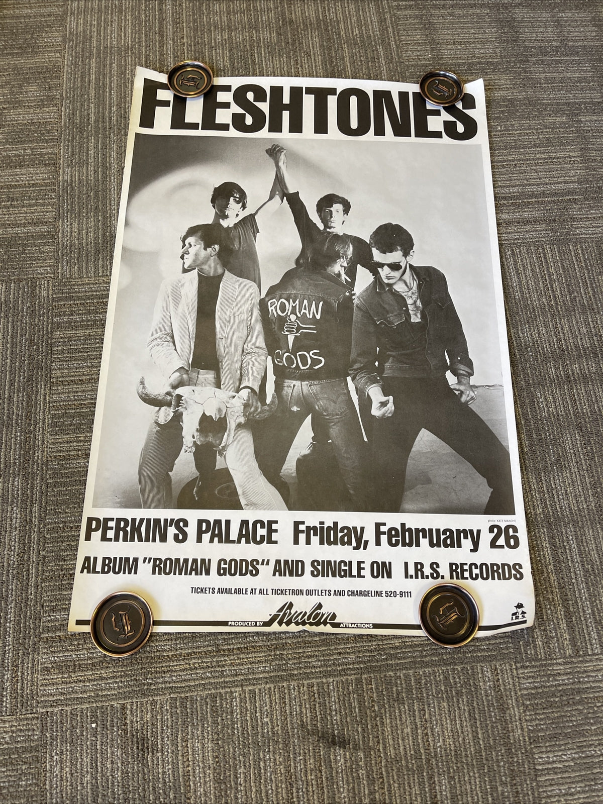 #150 1982 The Fleshtones Record Store Promo Poster Perkins Palace 24x36”0