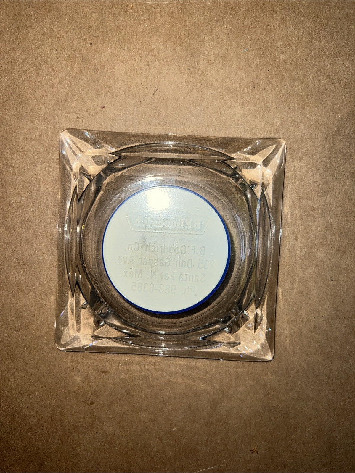 Vintage B.F. Goodrich Glass Ashtray Santa Fe NM Advertising Promo1