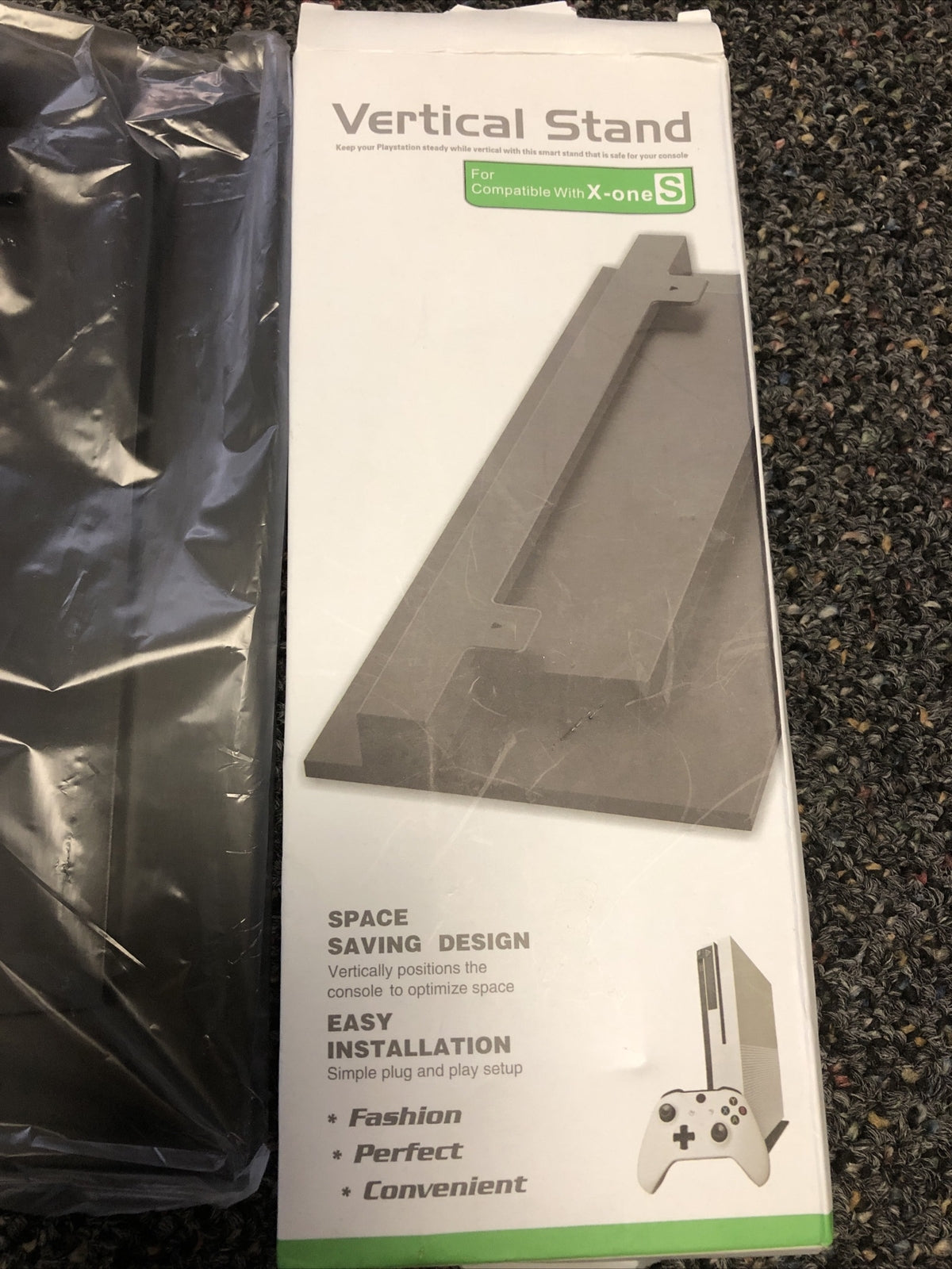Black Vented Vertical Stand Dock Holder for Microsoft XBOX ONE S SLIM Console1