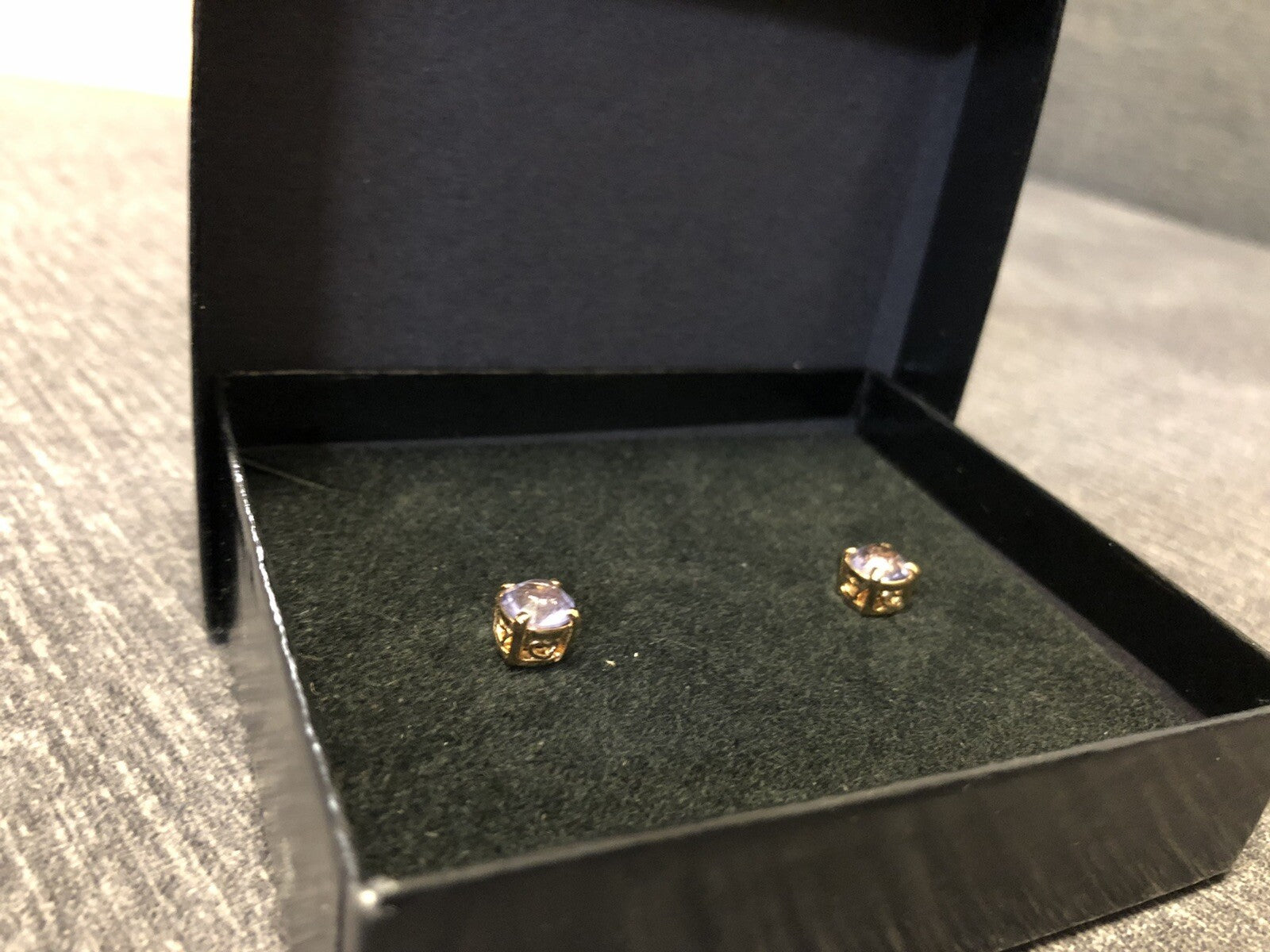 Joan Rivers Simulated Diamond Stud Earrings Purple Tint Classic Collection2